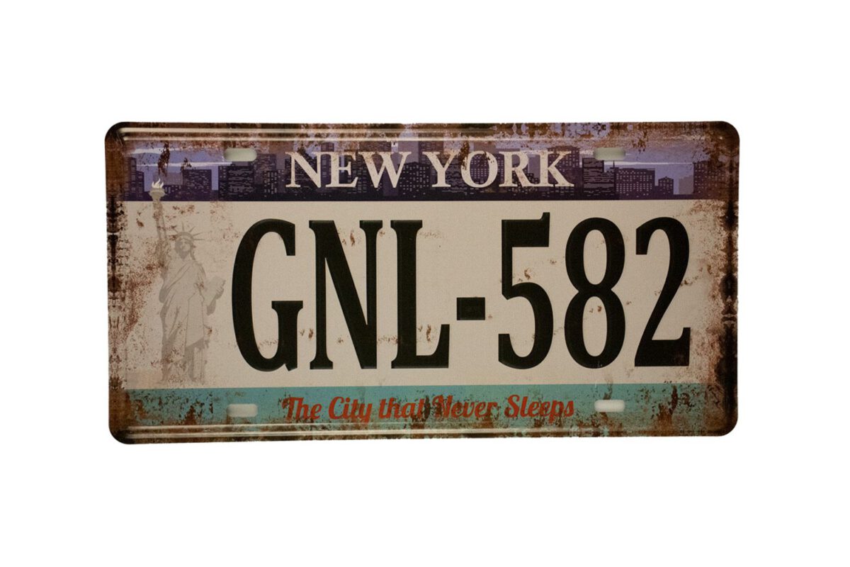 Metalen bord New york