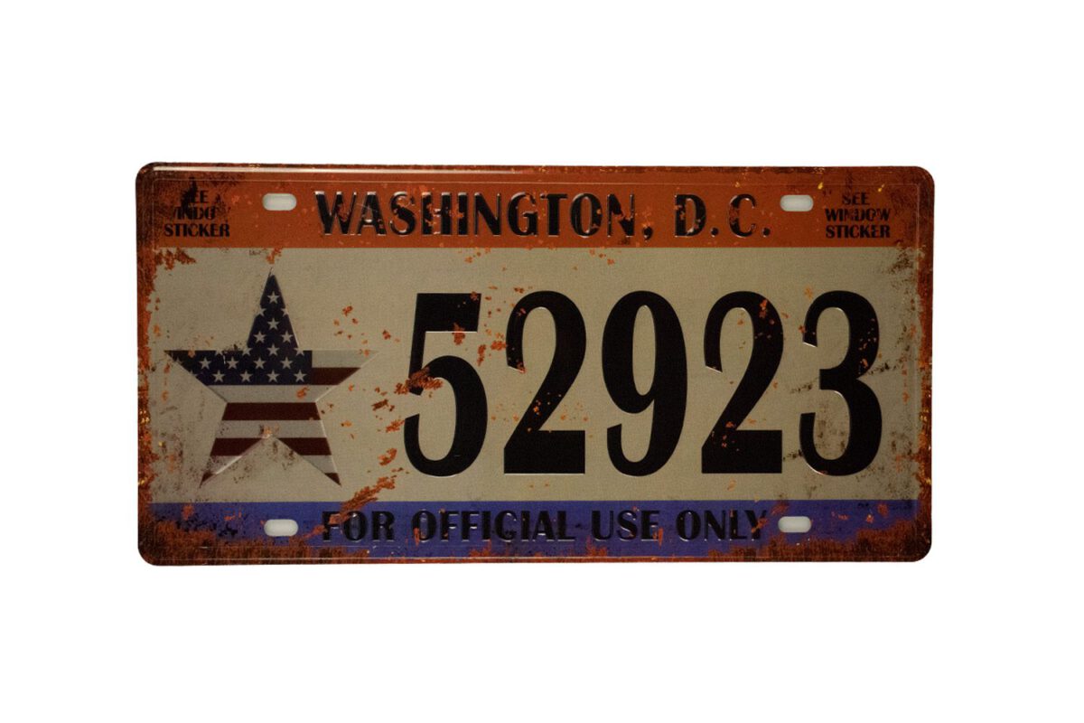 Metalen bord Washington