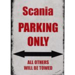 Metalen bord Scania parking