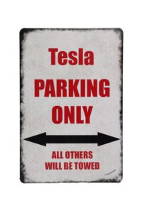 Metalen bord Tesla parking