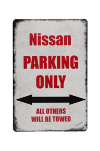 Metalen bord Nissan parking