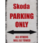Metalen bord Skoda parking