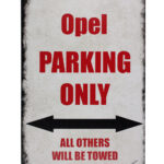 Metalen bord Opel parking