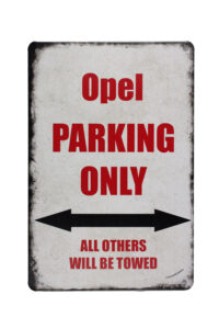 Metalen bord Opel parking