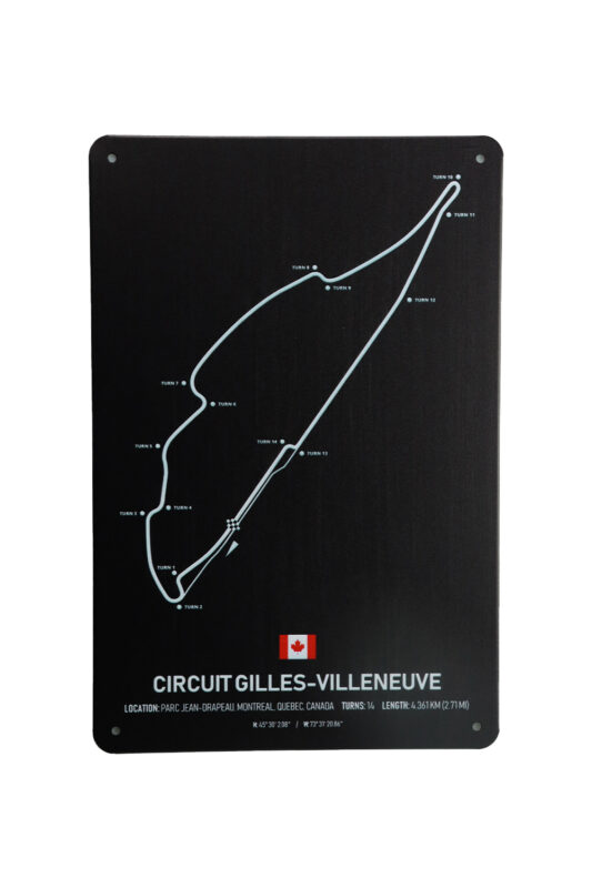 Metalen bord Circuit gilles Villeneuve