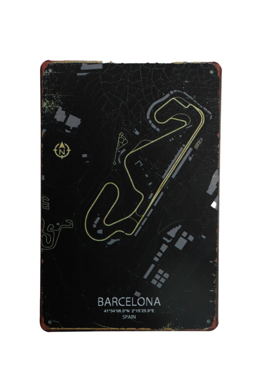 Metalen bord Barcelona Spain