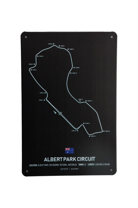 Metalen bord Albert park circuit 2