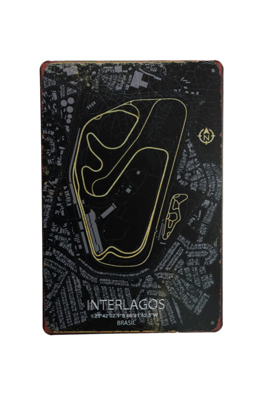 Metalen bord Interlagos Brasil