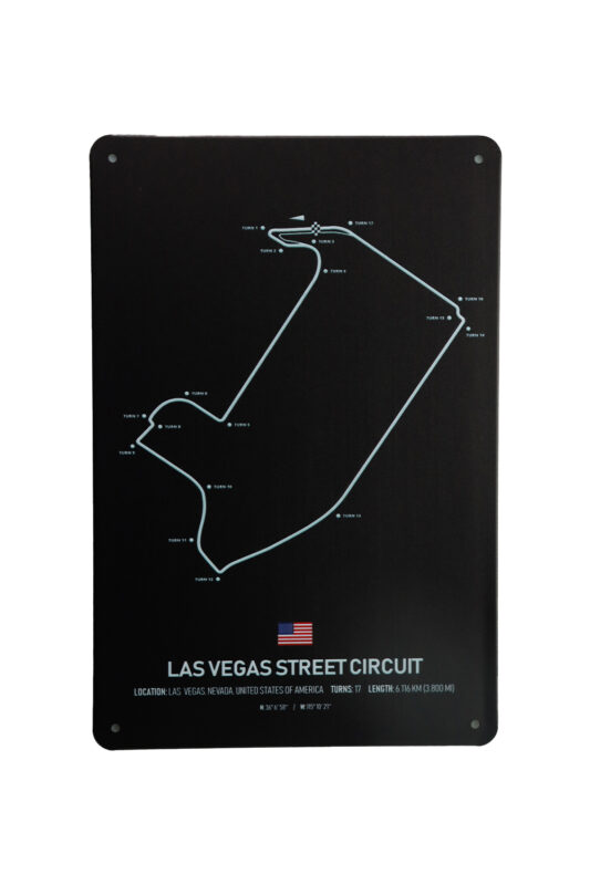 Metalen bord Las Vegas street circuit