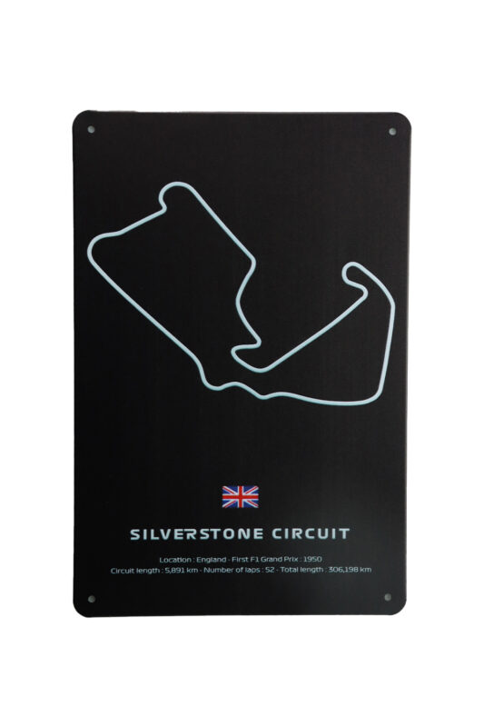 Metalen bord Silverstone curcuit