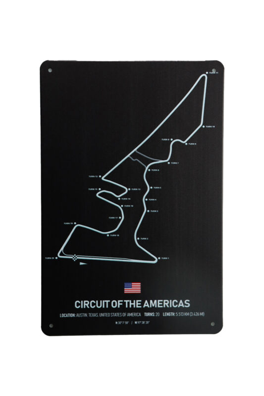 Metalen bord Circuit of the americas