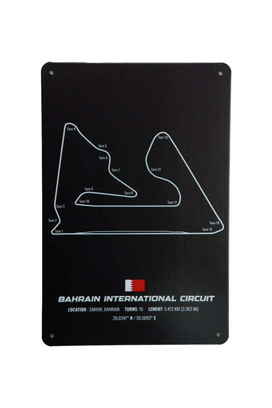 Metalen bord Bahrian international