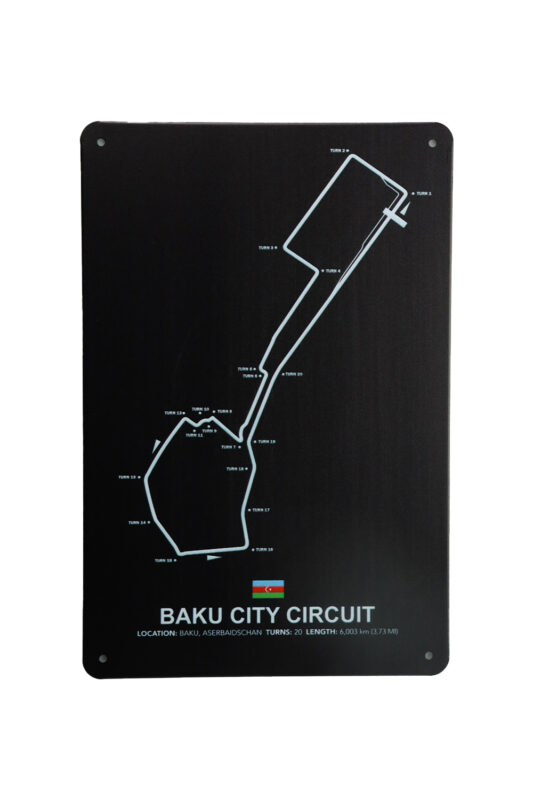 Metalen bord Baku city circuit