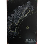 Metalen bord Baku azerbaijan