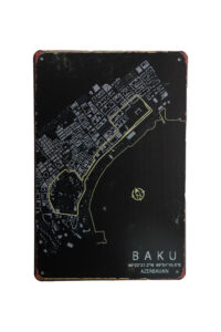 Metalen bord Baku azerbaijan