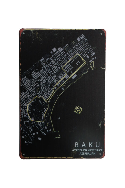 Metalen bord Baku azerbaijan