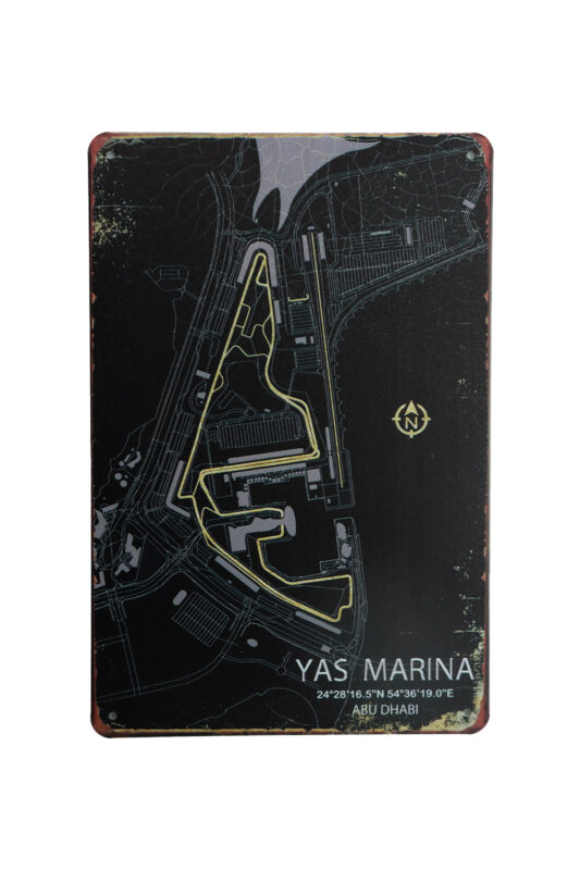 Metalen bord Yas marina abu dhabi