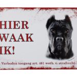 Metalen bord Cane corso