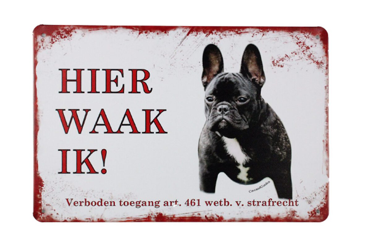 Metalen bord Franse bulldog