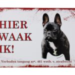 Metalen bord Franse bulldog