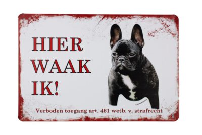 Metalen bord Franse bulldog