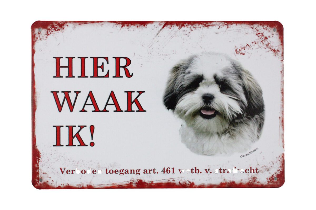 Metalen bord Shih tzu