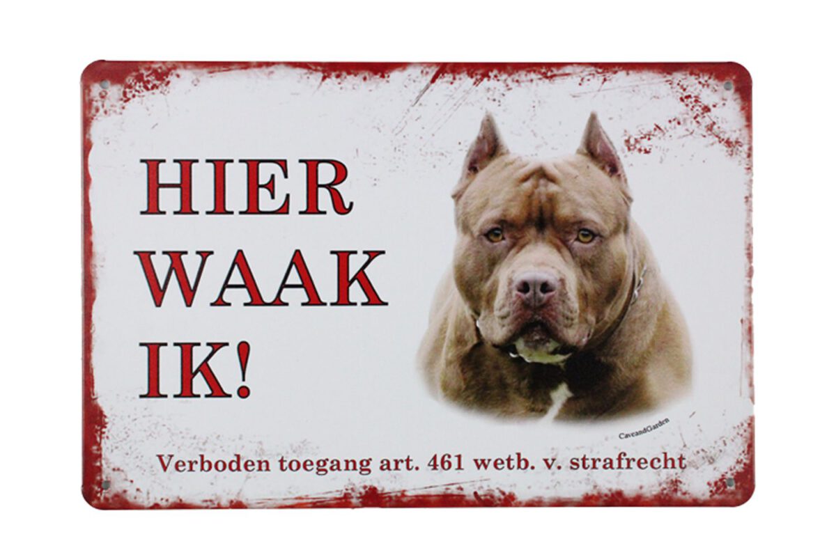 Metalen bord Pitbull
