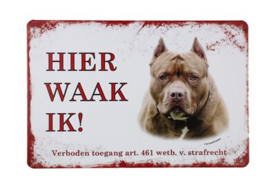 Metalen bord Pitbull