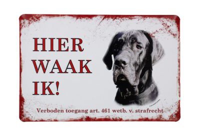 Metalen bord Duitse dog