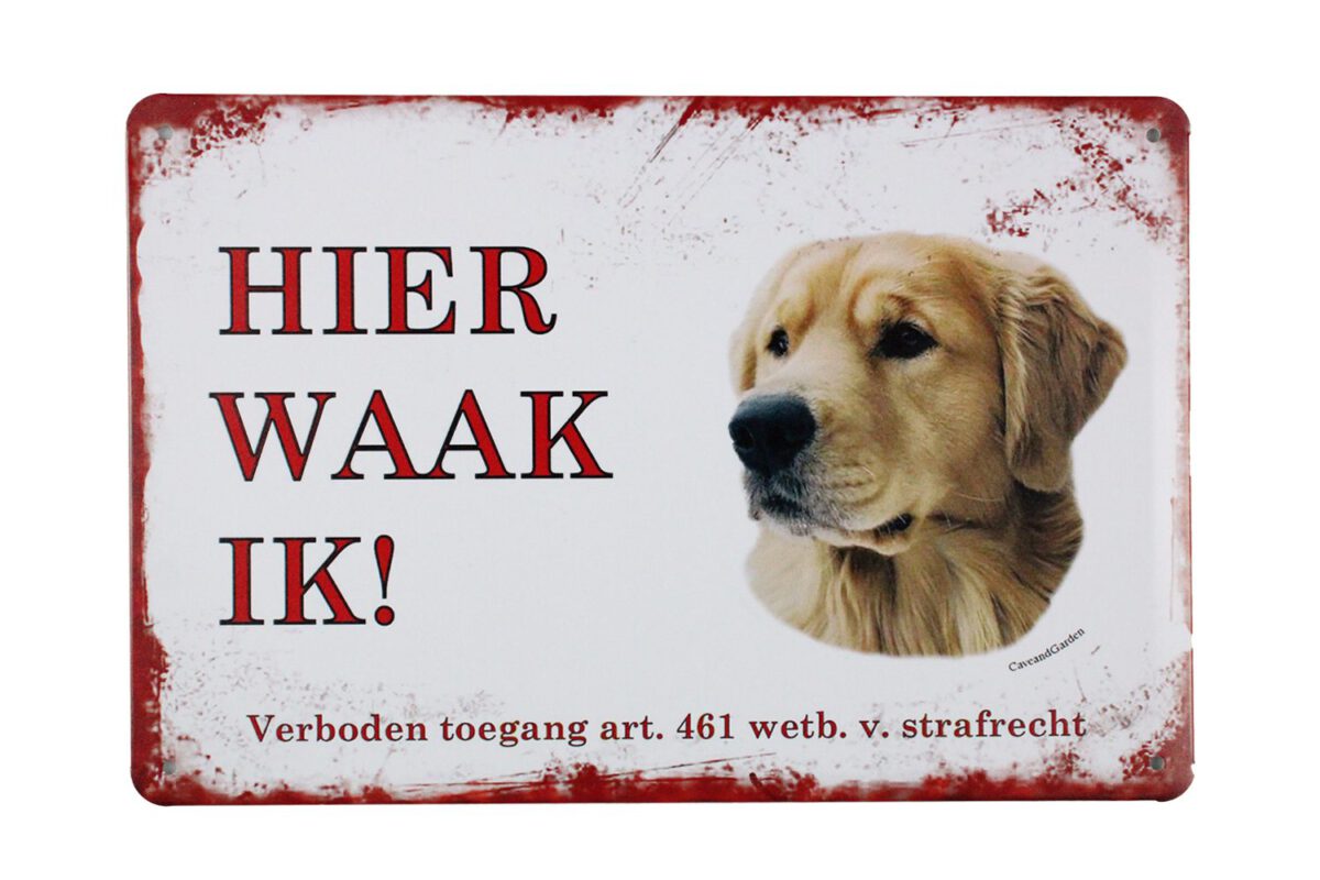 Metalen bord Golden retriever