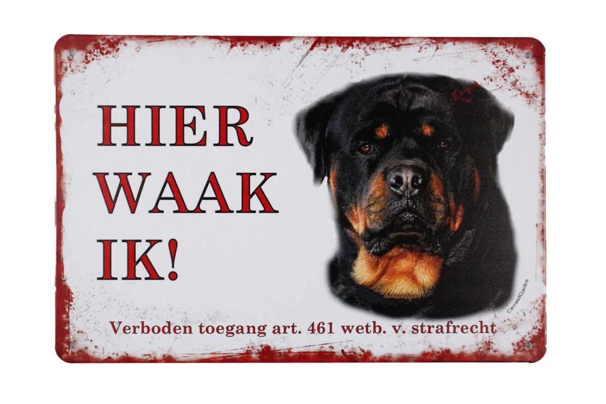 Metalen bord Rottweiler