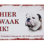 Metalen bord Bulldog