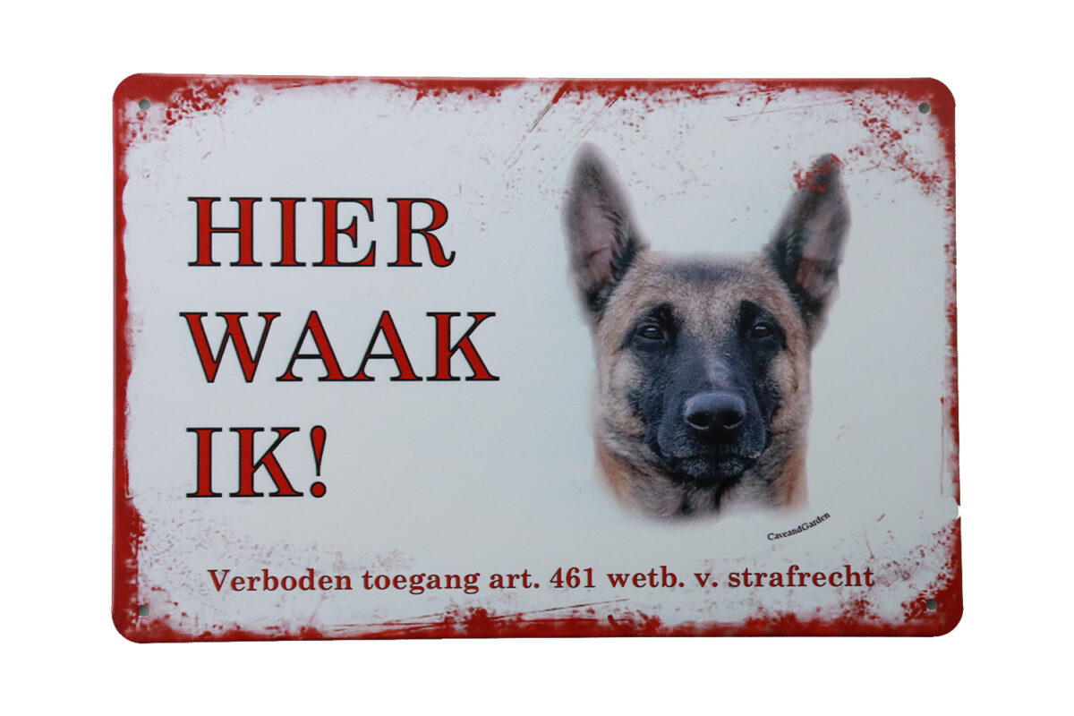 Metalen bord Mechelse herder