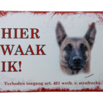 Metalen bord Mechelse herder