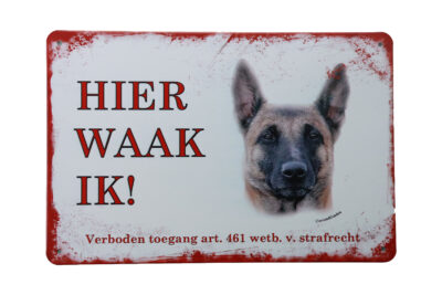 Metalen bord Mechelse herder