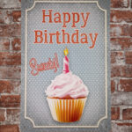 Metalen bord Happy Birthday — foto 2