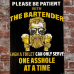 Metalen bord Please be patient — foto 3
