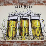 Metalen bord Beer Mugs — foto 2