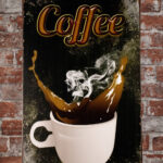 Metalen bord Coffee met kopje — foto 2