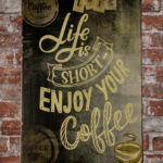 Metalen bord Life is short coffee — foto 2