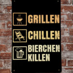 Metalen bord Grillen chillen — foto 2