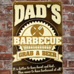 Metalen bord Dad`s BBQ grap a beer — foto 2