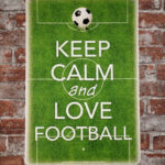 Metalen bord keep clam love football — foto 2