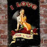 Metalen bord I love rock n roll — foto 2