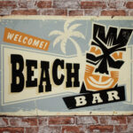 Metalen bord Welcome beach bar — foto 2