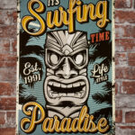 Metalen bord Surfing Paradise — foto 2
