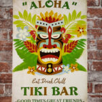 Metalen bord Tiki bar eat drink chill — foto 2