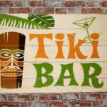 Metalen bord Tiki bar totempaal — foto 2