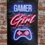 Metalen bord Gamer girl led — foto 2