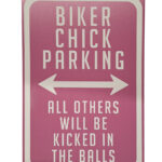 Metalen bord Biker chick